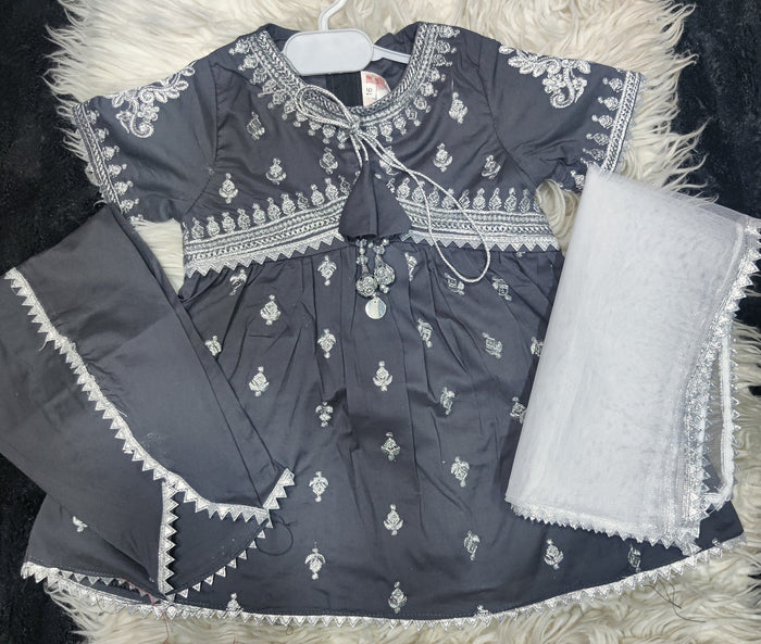 Mini Diva 3-Piece Patiala Suit – Embroidered Elegance (6 Months to 4 Years)