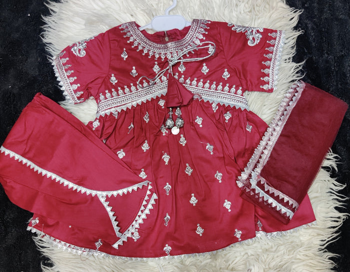 Mini Diva 3-Piece Patiala Suit – Embroidered Elegance (6 Months to 4 Years)