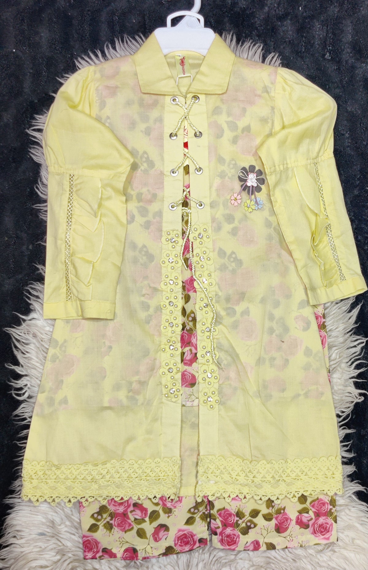 Eid Chic 3PC – Western & Desi Fusion Suit (4–9 Years)