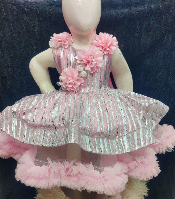 Royal Flare Tail Frock – Mini Glam Edition (1–4 Years)