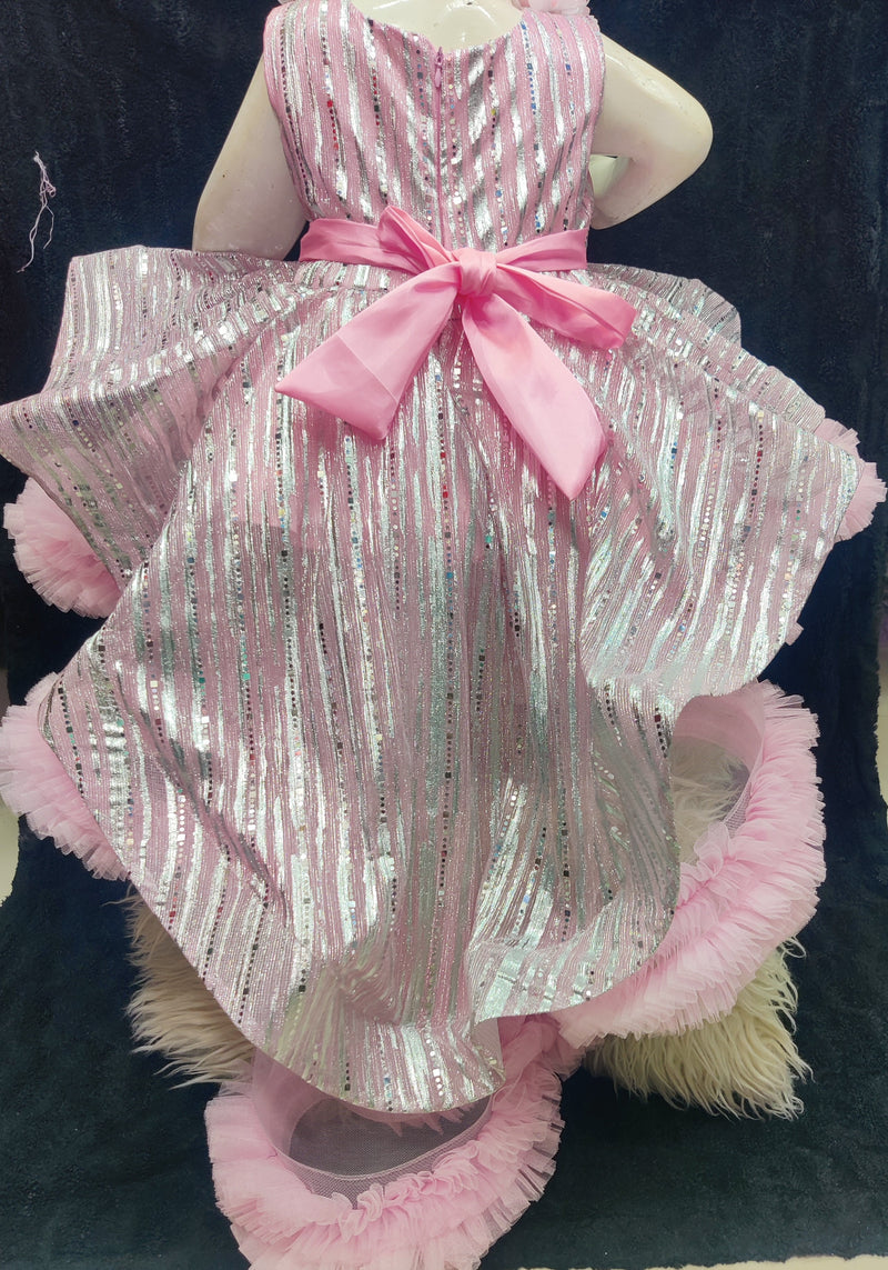 Royal Flare Tail Frock – Mini Glam Edition (1–4 Years)